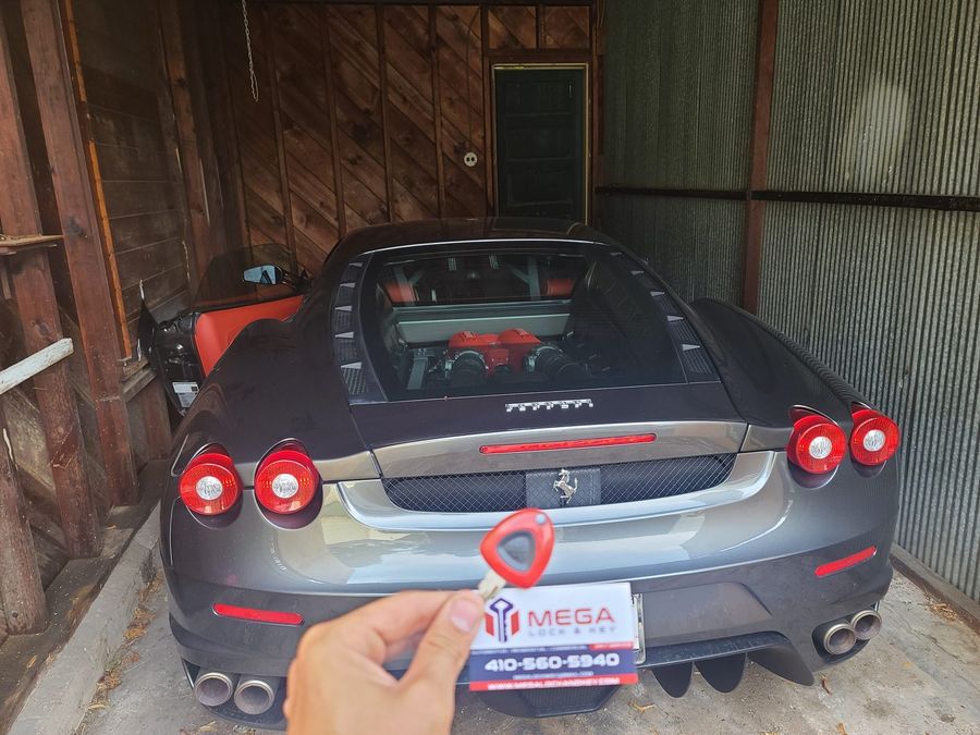 Ferrari key cut and programmed by Mega Lock And Key